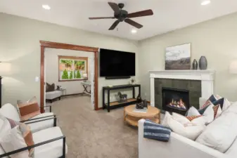 Ceiling fan to help move the Central A/C this summer!
