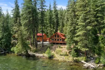 Chalet and ADU from the river.