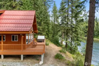 Chalet and river