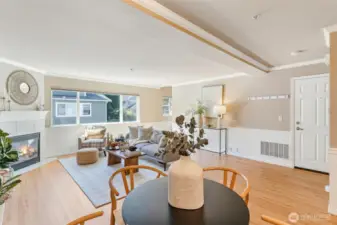 Open dining area overlooking the living room and kitchen