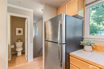 Stainless steel appliances.