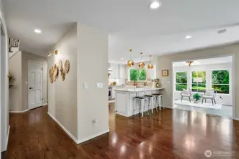 View of hall, kitchen and conservatory.