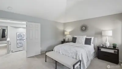Just the right size and feeling.  All furniture sizes with fit this spacious suite.