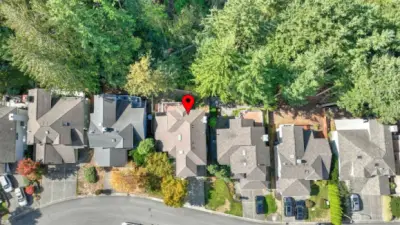 Aerial view of the home