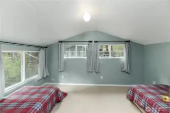 Bedroom above shop with views