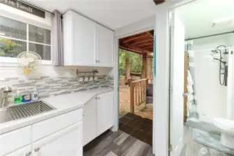 ADU kitchen and bathroom