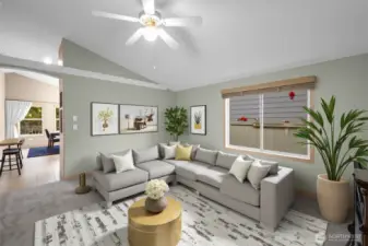 virtually staged living room