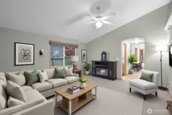 Virtually staged living room