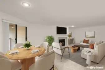 Virtually Stage Dining/Living Room.