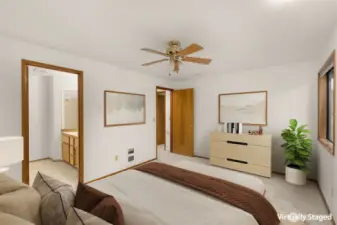 Virtually Staged Primary Bedroom.