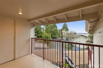 Covered deck w/storage closet.