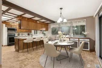 Kitchen with Dining Space  (virtually staged)