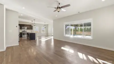 Open floor plan offers seamless flow for everyday living and entertaining.