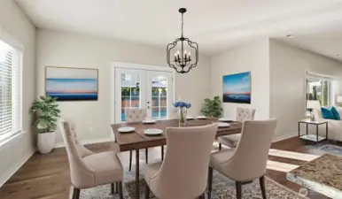 Dining area. (virtually staged)