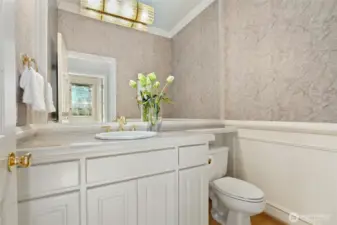 Elegant main-floor powder room