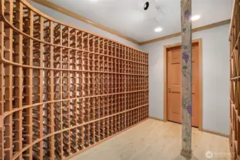 Lower level wine cellar