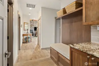 Back mudroom w/custom built in bench & storage