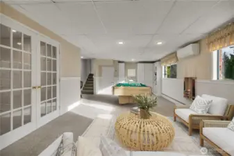 Expansive lower-level living area creates an ideal gathering space for game nights, movie nights or again--ideal for an ADU. **VIRTUALLY STAGED**