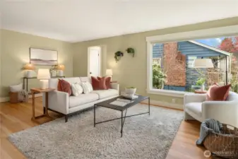 The oversized living room features a versatile floorplan with lots of layout opportunities.