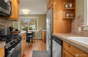 This very well appointed kitchen is just steps away from the dining room.
