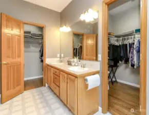 Primary bathroom features 2 separate closets.