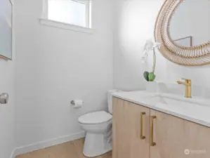 Convenient main floor powder room.