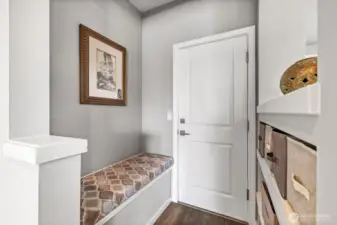 Mud room area with access to 2 car garage