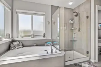 Soaking tub & custom shower