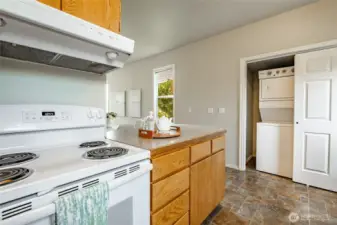 Kitchen view toward laundry.