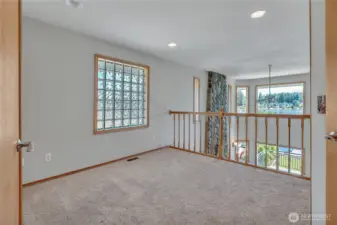 Upper loft area prepped for great office space