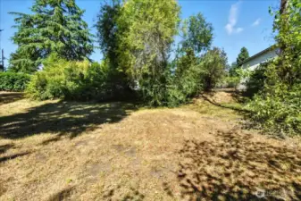 Yard beyond fence line
