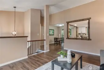 Living room to kitchen and dining room