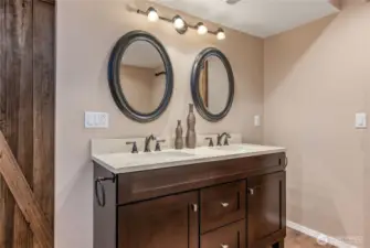 Primary bath with full shower and soaking tub