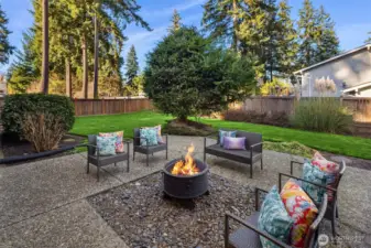 The flat, fully fenced backyard is ideal for entertaining.