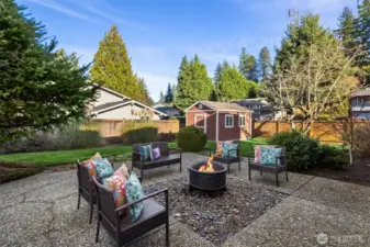 Another view of the backyard. The large TUFF shed (approx. 12' x 18') is in excellent condition and is included in the sale.
