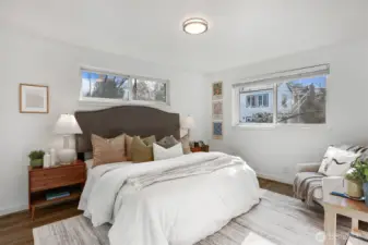 Primary bedroom on the upper level