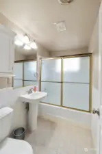 Full bath between two other bedrooms on the lower level.