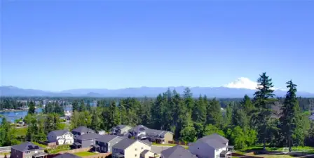 Elevated shot from the back yard to show perspective from the property to Lake Tapps & Mt. Rainier views.