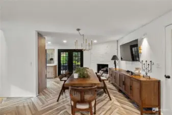 Dining area, laundry room to right.