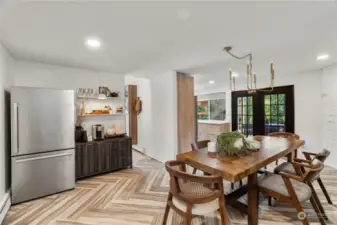 Dining area, laundry room to right.