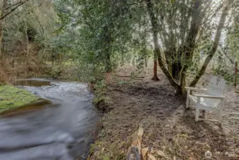 229 feet of frontage on Cottage Lake Creek right in your backyard - watch the salmon swim by during spawning season, or just sit and enjoy the soothing sounds of the water all year round