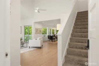Open the door to vaulted ceilings and new paint, flooring, and carpet to simplify your move-in