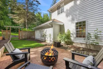 The welcoming patio is ready for summer!