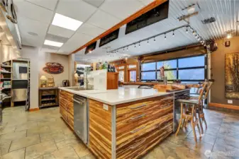 The kitchen side of the bar.