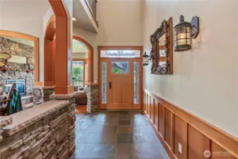 The wood, stone & iron details shine throughout this home...