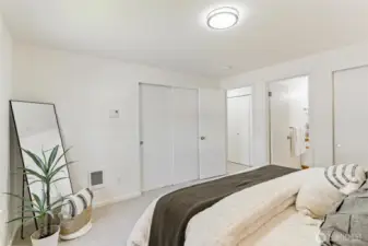 New light fixture and TWO closets in the PRIMARY SUITE!