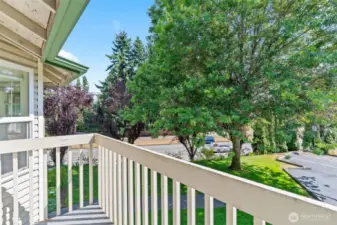 Private balcony with view of Centennial Trail