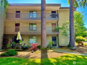 Unit 205 is the lower right door, just steps from the street. Very secure, private entrance.