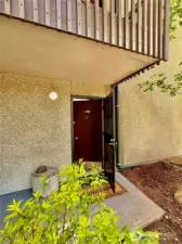 Unit 205 is right at the front of the building. It has it's own secure entrance, and only one shared neighbor; upstairs.
