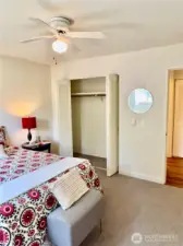 2 nice closets in the bedroom.